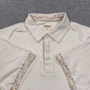 Mantra Polo Shirt Mens Size Large Ivory Performance Stretch Golf Sports City